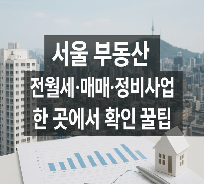 서울 부동산 전월세, 매매, 정비사업 한 곳에서 확인