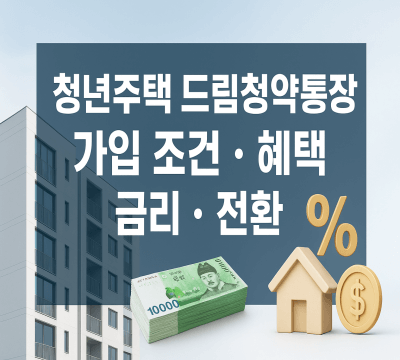 청년주택드림청약통장 가입 조건, 혜택, 금리, 전환